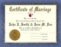 custom wedding certificate